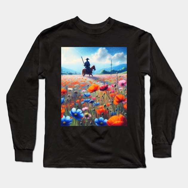 wildflowers and samurai - anime Long Sleeve T-Shirt by AnimeVision